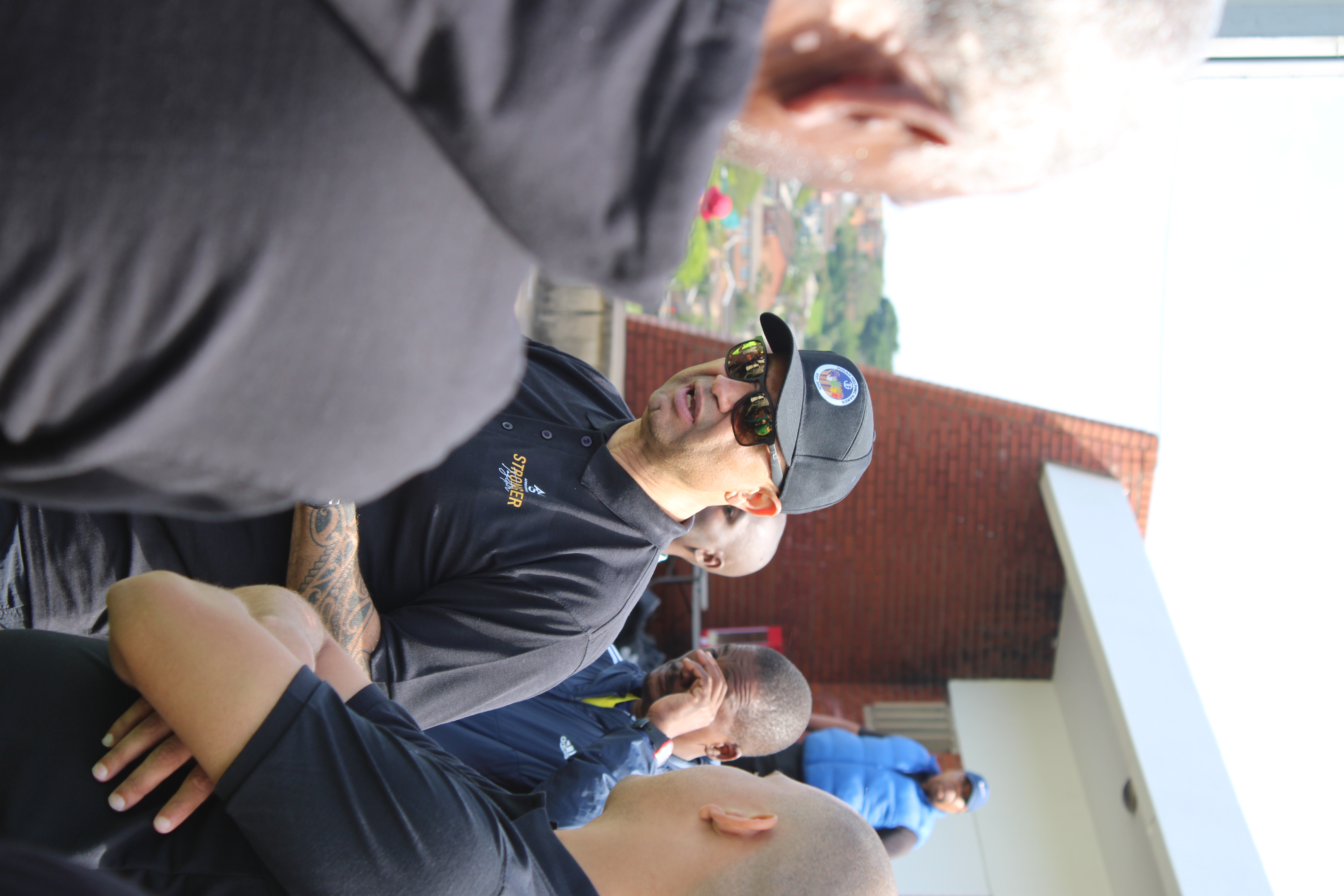 Volunteers handing out care packs